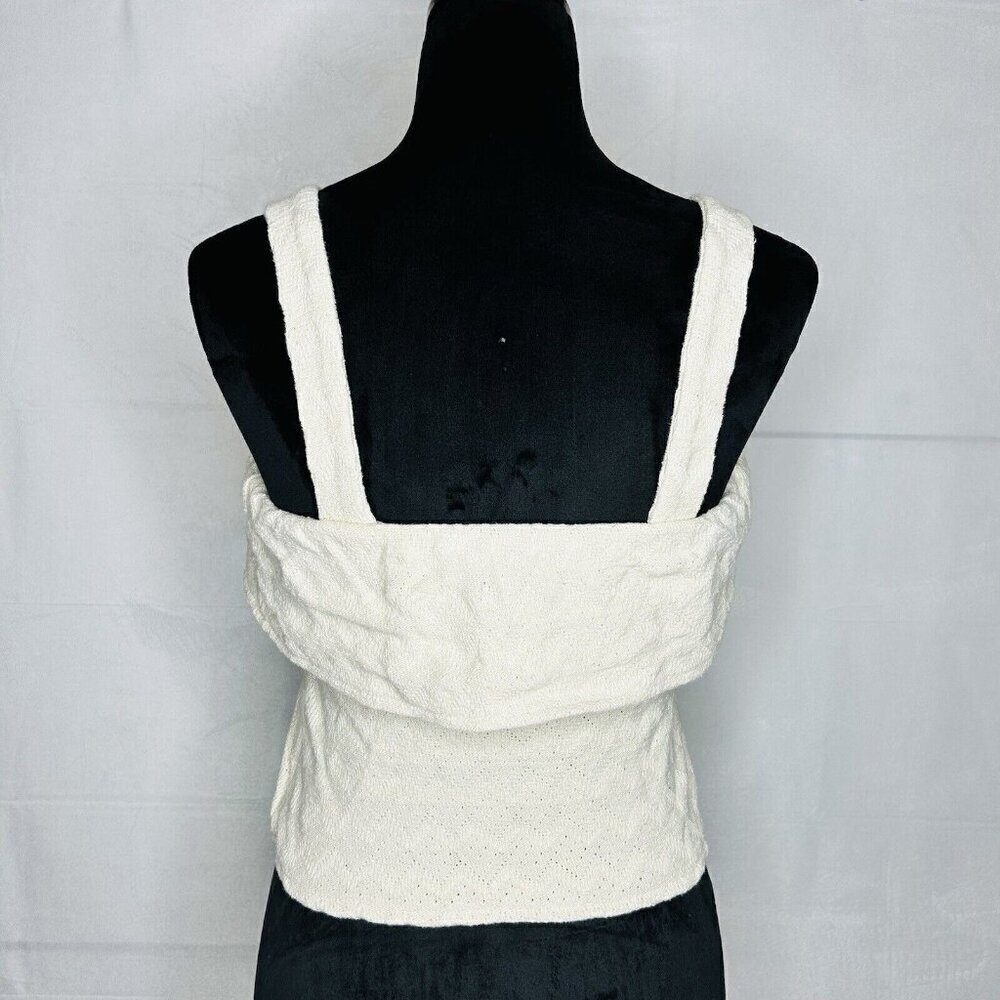 Madewell Cream Knit Sleeveless Top Ruffle Tank Women's Sz XXS - Picture 8 of 8